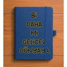 Adasena Tarihsiz 224 Sayfa Termo Defter Baskılı Desenli 13X21 cm Lacivert - Bi Daha Mı Gelicez