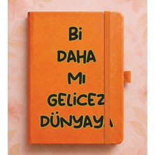Adasena Tarihsiz 192 Sayfa Mini Termo Defter Baskılı Desenli 9X14 cm Turuncu - Bi Daha Mı Gelicez