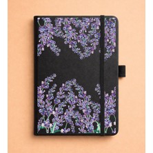 Adasena Tarihsiz 224 Sayfa Termo Defter Baskılı Desenli 13X21 cm Siyah - Lavanta Bahçesi