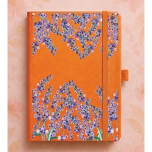 Adasena Tarihsiz 192 Sayfa Mini Termo Defter Baskılı Desenli 9X14 cm Turuncu - Lavanta Bahçesi