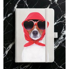 Adasena Tarihsiz 192 Sayfa Mini Termo Defter Baskılı Desenli 9X14 cm Beyaz - Jack Russell