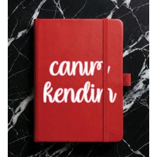 Adasena Tarihsiz 224 Sayfa Termo Defter Baskılı Desenli 13X21 cm Kırmızı - Canım Kendim