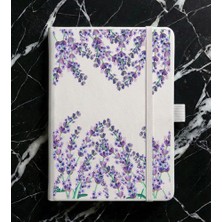 Adasena Tarihsiz 192 Sayfa Mini Termo Defter Baskılı Desenli 9X14 cm Beyaz - Lavanta Bahçesi