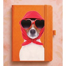 Adasena Tarihsiz 224 Sayfa Termo Defter Baskılı Desenli 13X21 cm Turuncu - Jack Russell