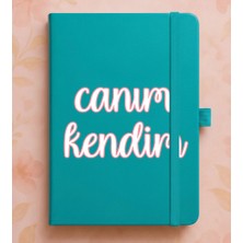 Adasena Tarihsiz 224 Sayfa Termo Defter Baskılı Desenli 13X21 cm Turkuaz - Canım Kendim