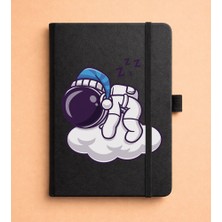 Adasena Tarihsiz 192 Sayfa Mini Termo Defter Baskılı Desenli 9X14 cm Siyah - Astronot