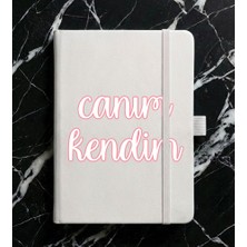 Adasena Tarihsiz 192 Sayfa Mini Termo Defter Baskılı Desenli 9X14 cm Beyaz - Canım Kendim