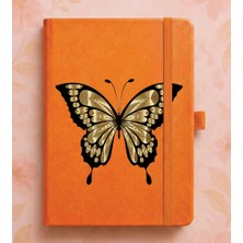 Adasena Tarihsiz 224 Sayfa Termo Defter Baskılı Desenli 13X21 cm Turuncu - Kelebek