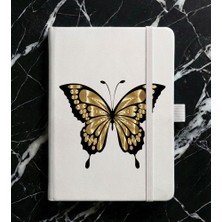 Adasena Tarihsiz 192 Sayfa Mini Termo Defter Baskılı Desenli 9X14 cm Beyaz - Kelebek