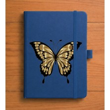 Adasena Tarihsiz 192 Sayfa Mini Termo Defter Baskılı Desenli 9X14 cm Lacivert - Kelebek