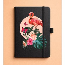 Adasena Tarihsiz 224 Sayfa Termo Defter Baskılı Desenli 13X21 cm Siyah - Flamingo