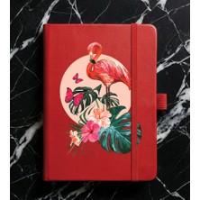 Adasena Tarihsiz 224 Sayfa Termo Defter Baskılı Desenli 13X21 cm Kırmızı - Flamingo