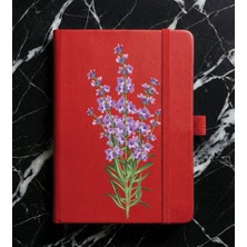Adasena Tarihsiz 224 Sayfa Termo Defter Baskılı Desenli 13X21 cm Kırmızı - Lavanta