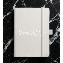 Adasena Tarihsiz 192 Sayfa Mini Termo Defter Baskılı Desenli 9X14 cm Beyaz - Smile