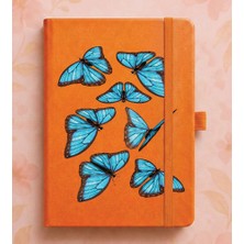 Adasena Tarihsiz 224 Sayfa Termo Defter Baskılı Desenli 13X21 cm Turuncu - Mavi Kelebekler
