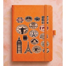 Adasena Tarihsiz 224 Sayfa Termo Defter Baskılı Desenli 13X21 cm Turuncu - Travel