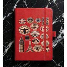Adasena Tarihsiz 224 Sayfa Termo Defter Baskılı Desenli 13X21 cm Kırmızı - Travel