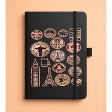 Adasena Tarihsiz 224 Sayfa Termo Defter Baskılı Desenli 13X21 cm Siyah - Travel