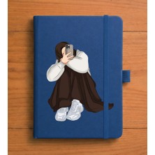 Adasena Tarihsiz 224 Sayfa Termo Defter Baskılı Desenli 13X21 cm Lacivert - Selfie