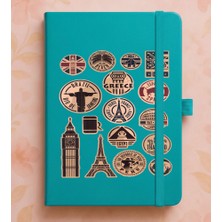 Adasena Tarihsiz 224 Sayfa Termo Defter Baskılı Desenli 13X21 cm Turkuaz - Travel