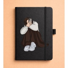 Adasena Tarihsiz 224 Sayfa Termo Defter Baskılı Desenli 13X21 cm Siyah - Selfie