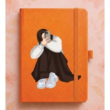 Adasena Tarihsiz 192 Sayfa Mini Termo Defter Baskılı Desenli 9X14 cm Turuncu - Selfie