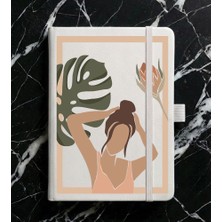 Adasena Tarihsiz 224 Sayfa Termo Defter Baskılı Desenli 13X21 cm Beyaz - Yaz Kızı