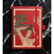 Adasena Tarihsiz 224 Sayfa Termo Defter Baskılı Desenli 13X21 cm Kırmızı - Yaz Kızı