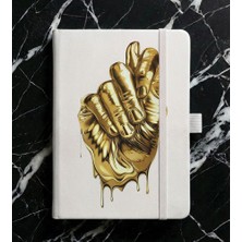 Adasena Tarihsiz 192 Sayfa Mini Termo Defter Baskılı Desenli 9X14 cm Beyaz - Nah