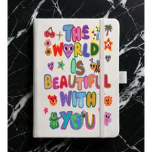 Adasena Tarihsiz 192 Sayfa Mini Termo Defter Baskılı Desenli 9X14 cm Beyaz - Beautiful