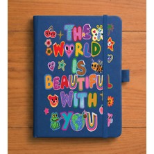 Adasena Tarihsiz 224 Sayfa Termo Defter Baskılı Desenli 13X21 cm Lacivert - Beautiful