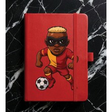 Adasena Tarihsiz 224 Sayfa Termo Defter Baskılı Desenli 13X21 cm Kırmızı - Victor