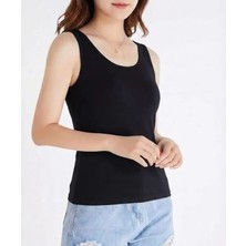 Özten Bambu Geniş Askılı Kadın Atlet Siyah - S