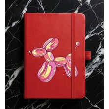 Adasena Tarihsiz 224 Sayfa Termo Defter Baskılı Desenli 13X21 cm Kırmızı - Figür Köpek