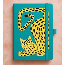 Adasena Tarihsiz 192 Sayfa Mini Termo Defter Baskılı Desenli 9X14 cm Turkuaz - Sarı Kedi