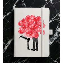 Adasena Tarihsiz 192 Sayfa Mini Termo Defter Baskılı Desenli 9X14 cm Beyaz - Aşk Budur