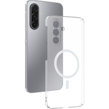 Teknocep Galaxy A17 Kamera Korumalı M-Safe Şarj Özellikli Şeffaf Zore London Silikon Kapak - Şeffaf