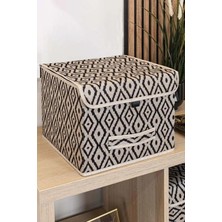 PremiumPort Çok Amaçlı Kapaklı Kutu, Dolap ve Raf Düzenleyici, Dekoratif Saklama 30X30X23