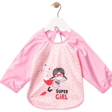 Bebe Uzun Kollu Su Geçirmez Mama Önlüğü – Super Girl Desenli (6-24 Ay)