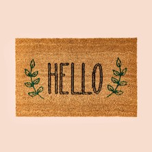 Matmel Home Koko Hello Desenli Kapı Paspası - Bej / Siyah - 40X60 cm