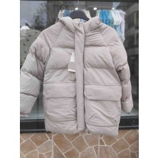 Tude Kids Kapüşonlu Su Geçirmez Elyaf Dolgulu Unisex Çocuk Montu