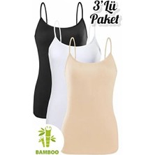 Özten Bambu Ip Askılı Kadın Atlet 3'lü M