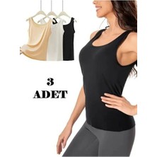 Özten Bambu Geniş Askılı Kadın Atlet 3'lü S - 3lü Karışık