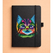 Adasena Tarihsiz 224 Sayfa Termo Defter Baskılı Desenli 13X21 cm Siyah - Art Kedi