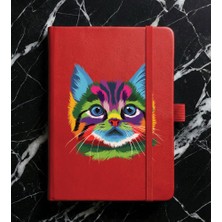 Adasena Tarihsiz 192 Sayfa Mini Termo Defter Baskılı Desenli 9X14 cm Kırmızı - Art Kedi
