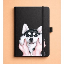Adasena Tarihsiz 192 Sayfa Mini Termo Defter Baskılı Desenli 9X14 cm Siyah - Sibirya Kurdu