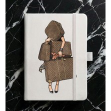 Adasena Tarihsiz 224 Sayfa Termo Defter Baskılı Desenli 13X21 cm Beyaz - Moda Tutkunu