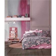 UYGURİYE Çift Kişilik Nevresim Takımı Yorgan Kılıfı %70 Pamuklu Kalp Desen + Lastikli Çarşaf+2 Yastık Kılıfı