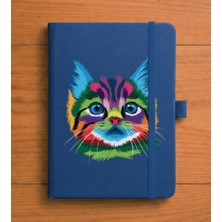 Adasena Tarihsiz 192 Sayfa Mini Termo Defter Baskılı Desenli 9X14 cm Lacivert - Art Kedi