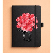 Adasena Tarihsiz 224 Sayfa Termo Defter Baskılı Desenli 13X21 cm Siyah - Aşk Budur